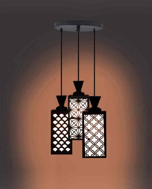 Estético 3 Lights Foyer Wooden Pendant Ceiling Lamp | 8 x 4 x 35 inches Sale