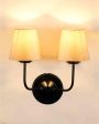 Elegant Cotton Wall Mounted Dual Lamp with Iron Base | Set of 2 | 4 x 13 inches Online Sale