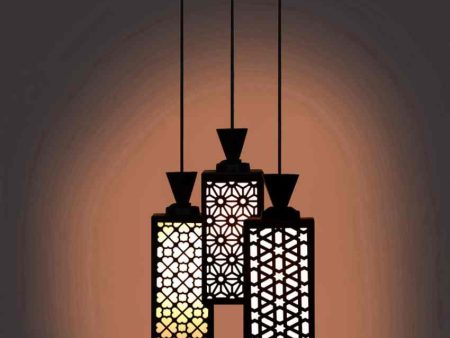 Creative 3 Lights Wooden Premium Foyer Ceiling Lamp | 8 x 4 x 35 inches Online Hot Sale