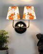 Chic Cotton Wall Mounted Dual Lamp With Steel Base | Set of 2 | 4 x 13 inches Hot on Sale