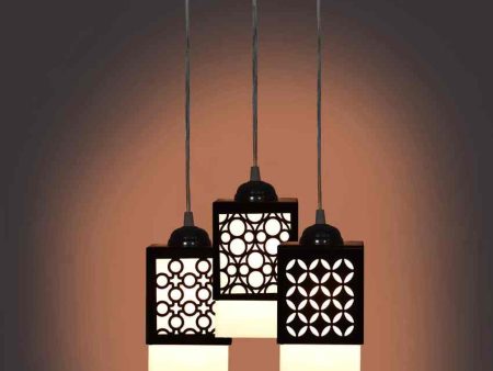 Glamour 3 Lights Wooden Premium Hallway Ceiling Lamp | 5 x 6 x 32 inches Online Sale