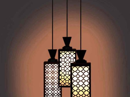 Colores 3 Lights Wooden Premium Foyer Ceiling Lamp | 8 x 4 x 35 inches Supply