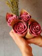 Maroon Rose Candle Flower Bouquet | 6.4 x 15.2 cm   2.5 x 6 inches Supply