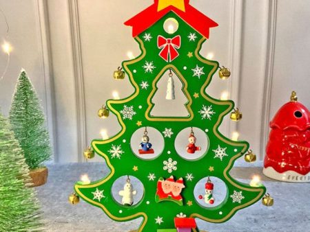 Green Diy Wooden Christmas Tree With Led Light Christmas Table Décor | 12 x 9 inches Cheap