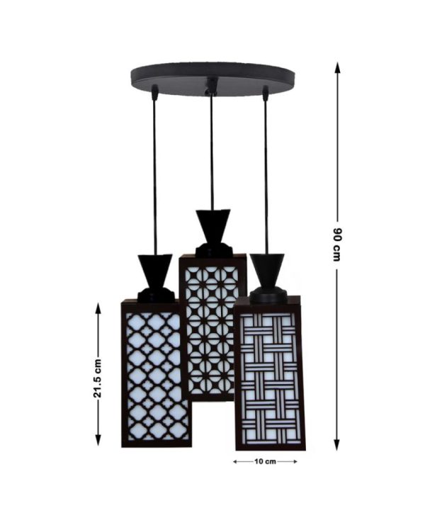 Chick Wooden 3 Lights Pendant Foyer Ceiling Lamp | 8 x 4 x 35 inches Cheap