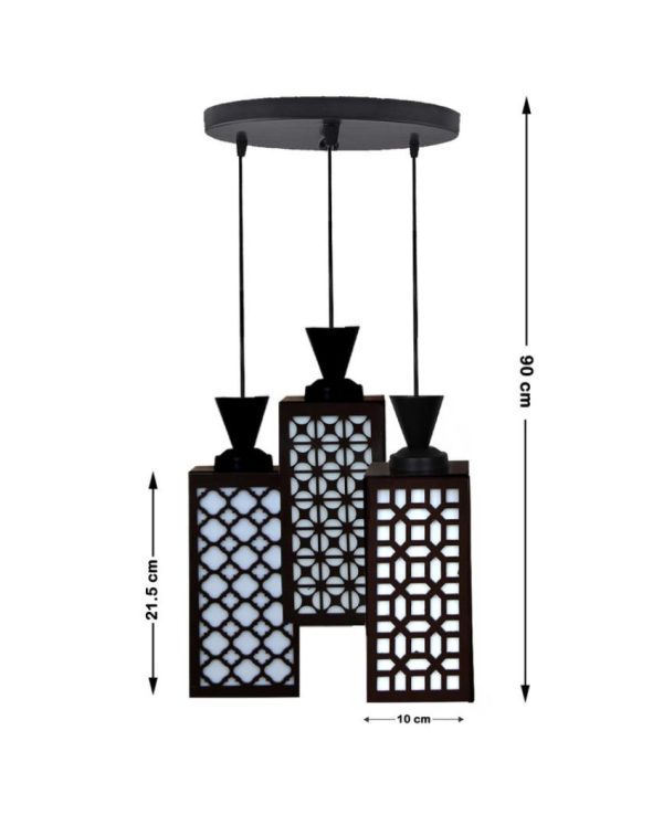 Clásico 3 Lights Foyer Wooden Pendant Ceiling Lamp | 8 x 4 x 35 inches Online