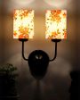 Chic Modern Cotton Shade Wall Mounted Dual Lamp with Iron Base | Set of 2 | 4 x 12 x 14 inches Hot on Sale