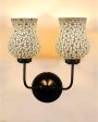 Decorative Unique Mosaic Glass Wall Mounted Dual Lamp With Iron Base | Set of 2 | 5 x 11 x 14 inches Online Sale