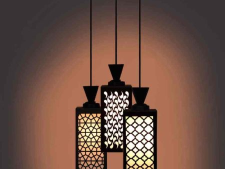 Ambiental 3 Lights Wooden Pendant Foyer Ceiling Lamp | 8 x 4 x 35 inches Fashion