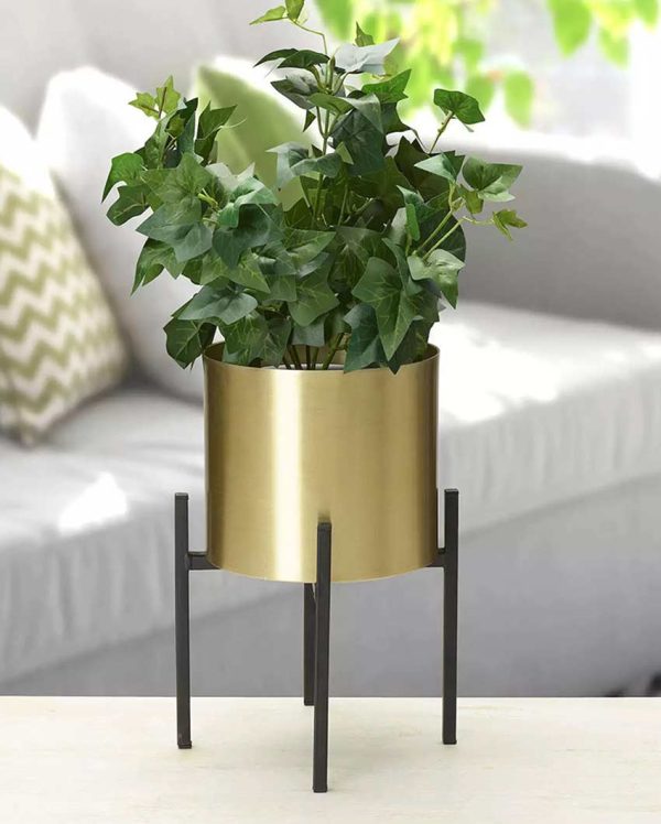 Contemporary Cylindrical Design Stand With Planter Pot Without Plant | 7 x 10 inches Hot on Sale