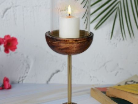 Flicker Fount Wooden Candle Holder | 5 x 5 x 14 inches Online Hot Sale