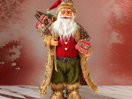 Jolly Olive & Red Furry Santa Claus Table Decorative Discount