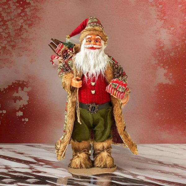 Jolly Olive & Red Furry Santa Claus Table Decorative Discount