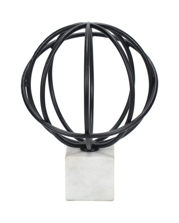 Black Iron Cosmic Wired Globe Décor Object | 9 x 8 x 11 inches For Discount