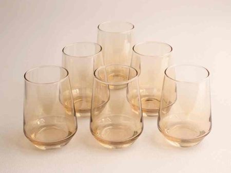 Luxury Golden Water Glass | Set of 6 | 390 ML For Cheap