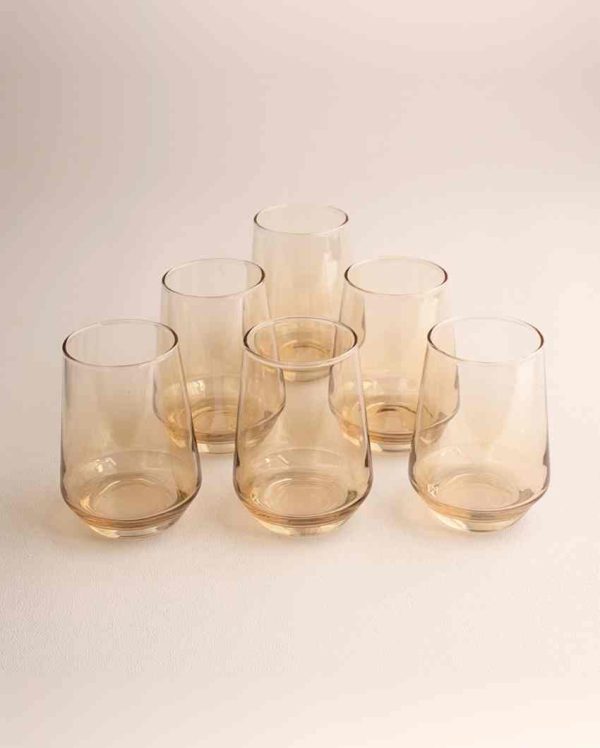 Luxury Golden Water Glass | Set of 6 | 390 ML For Cheap