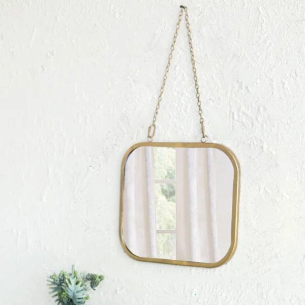 Square Hanging Mirror Withh Chain | 12 x 12 inches Online now