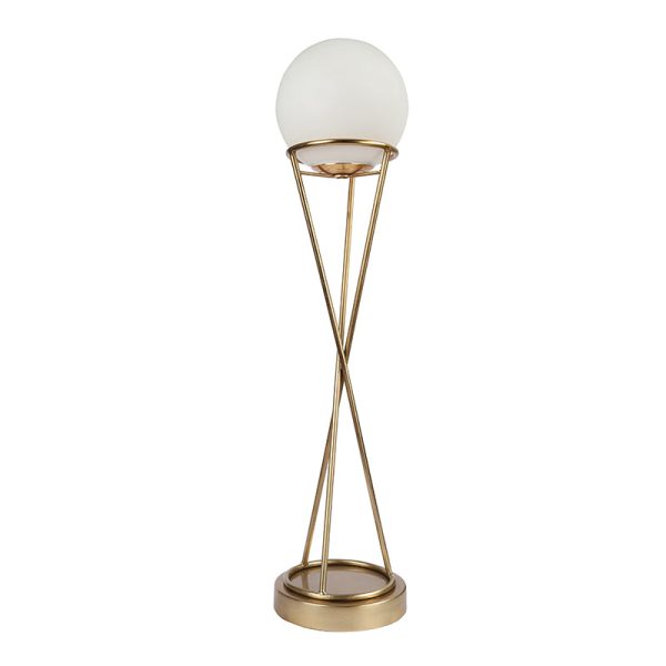 Sybil s Orb Gold Matt Brass Finish Table Lamp | 6 x 25 inches For Sale