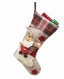 Joyful Cream Jute & Checks Santa and Tree Table Decorative | 22 x 10 x 5 inches Online now