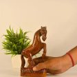 Racing Towards Greatness Wooden Horse Showpiece For Discount