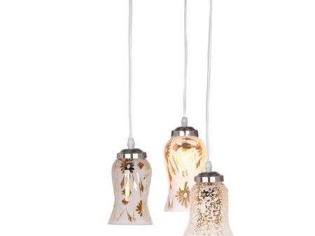 Elegant Three Glass Shade Hanging Ceiling Pendant Light Lamp | 13 x 13 x 32 inches Cheap