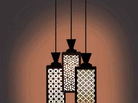 Festive 3 Lights Foyer Wooden Pendant Ceiling Lamp | 8 x 4 x 35 inches For Cheap