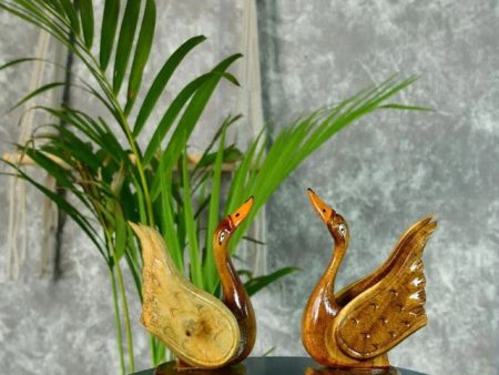 Handcarved Wooden Swan | Set Of 2 Fashion