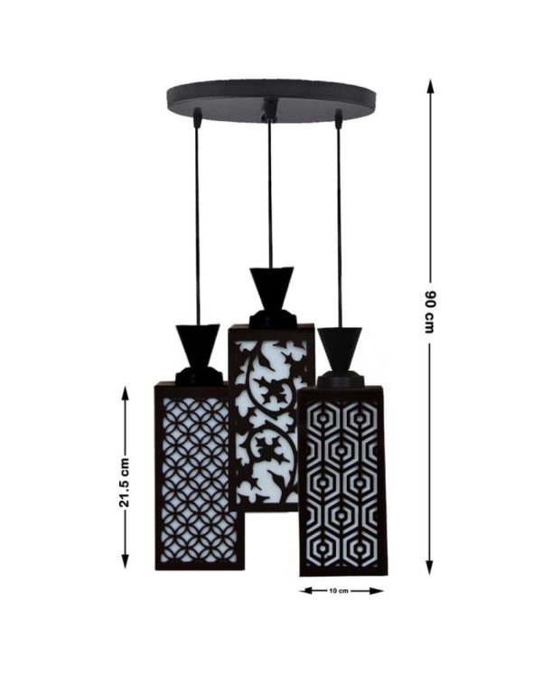 Contemporary 3 Lights Wooden Pendant Foyer Ceiling Lamp | 8 x 4 x 35 inches Online Hot Sale