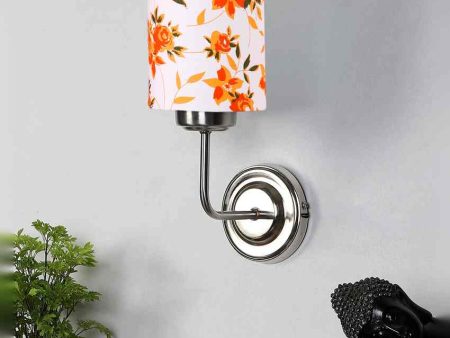 Elegant Cotton Shade Wall Mounted Lamp With Steel Base | 4 x 7 x 12 inches on Sale