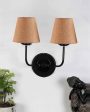 Earthy Jute Wall Mounted Dual Lamp Iron Base | Set of 2 | 4 x 13 inches Online Hot Sale