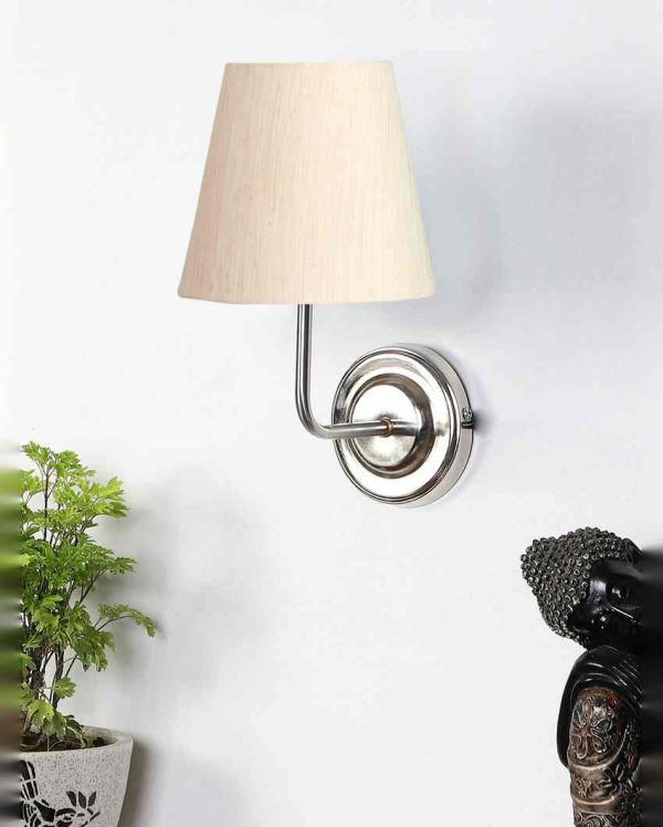 Classic Timeless Cotton Wall Mounted Lamp With Iron Base | 7 x 6 x 10 inches Online Hot Sale