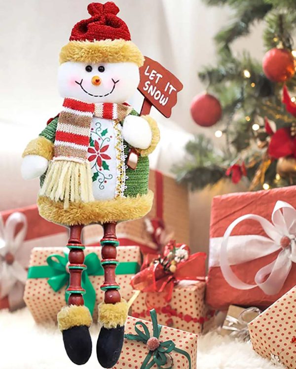 Cheerful Snowman Hanging Legs Table Decorative | 6 x 13 inches Cheap