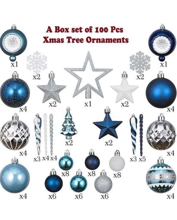 Classic Silver & Blue Christmas Balls Set | 20 x 15 x 10 inches Online Hot Sale