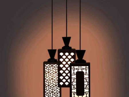 Contemporary 3 Lights Foyer Wooden Pendant Ceiling Lamp | 8 x 4 x 35 inches Cheap