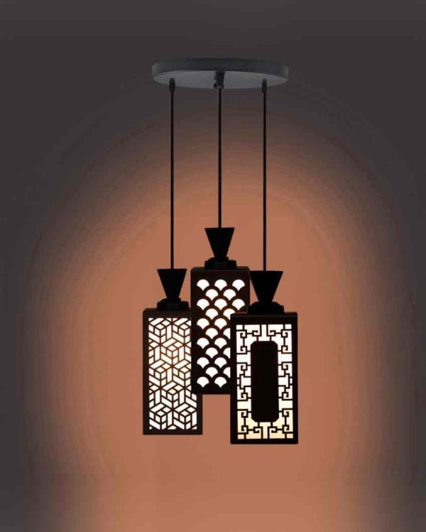 Contemporary 3 Lights Foyer Wooden Pendant Ceiling Lamp | 8 x 4 x 35 inches Cheap