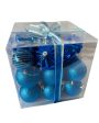 Radiant Cobalt Blue Shiny Metallic Christmas Ornaments | 10 x 10 inches Cheap