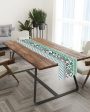 Green & White Abstract Table Runner For Discount