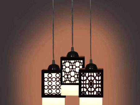 Colgante 3 Shades Wooden Pendant Ceiling Lamp | 5 x 6 x 32 inches Online