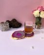 Gracious Brazilian Agate Stone Coasters | Multiple Colors | Set Of 2 | 4 inches Supply