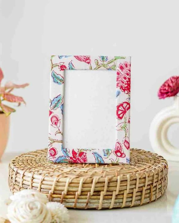 Floral Block Print Cotton Photo Frame | 8 x 6 inches Sale