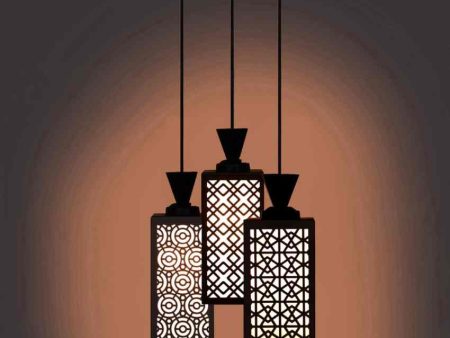 Wave 3 Lights Wooden Premium Foyer Ceiling Lamp | 8 x 4 x 35 inches Online now