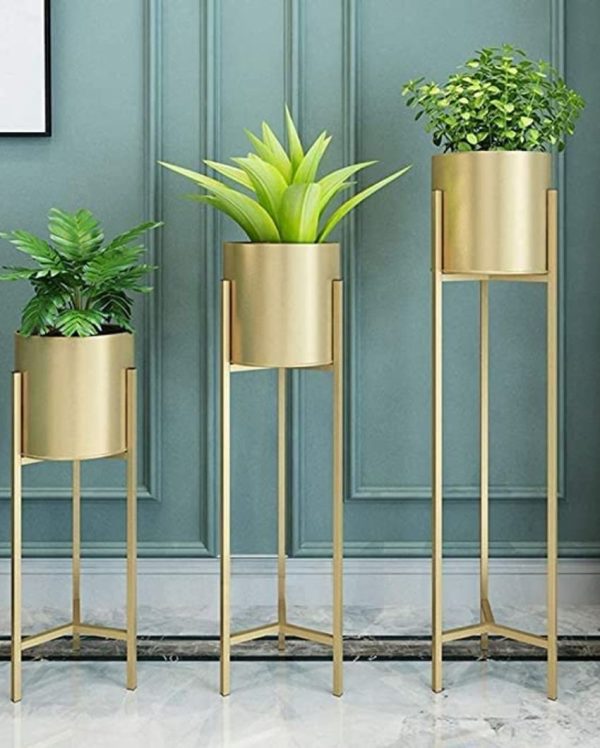 Tall Indoor Plant Stand with Planter Pot | Set of 3 Supply