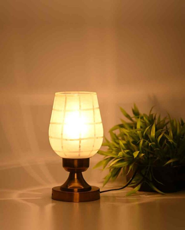 Zinnias Designer LED Compatible Table Lamp With Glass Shade | 4 x 10 inches Sale