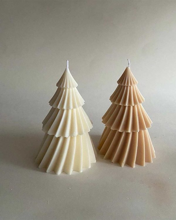 Elegant Christmas Tree Soy Wax Candle | Set of 2 | 7.6 x 10.2 cm   3 x 4 inches Online Hot Sale