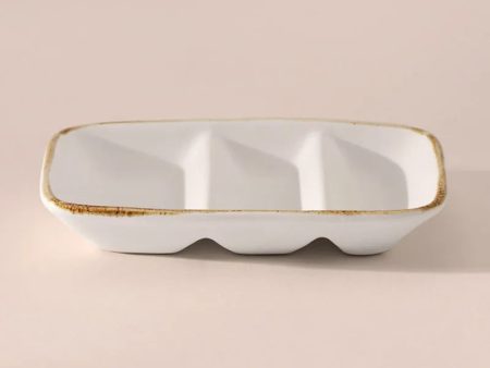 Porcelain Gold Splatter 3-Section Dip Bowl Online