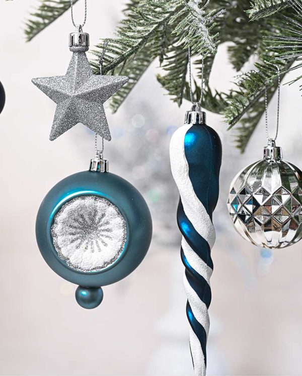 Classic Silver & Blue Christmas Balls Set | 20 x 15 x 10 inches Online Hot Sale