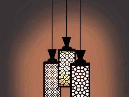 Ambiental 3 Lights Wooden Premium Foyer Ceiling Lamp | 8 x 4 x 35 inches on Sale