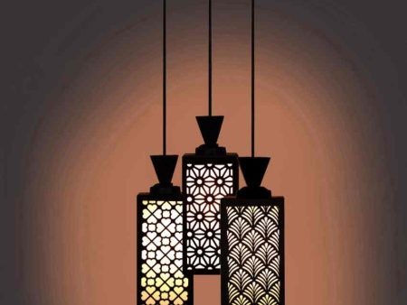 Arte 3 Lights Wooden Premium Foyer Ceiling Lamp | 8 x 4 x 35 inches Online