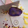 Purple Laxmi Ganesha Agate with Marble Base Tea Light | 4 x 4.5 x 4 inches Supply