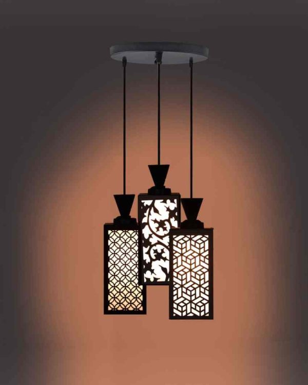 Eleganz 3 Lights Wooden Pendant Foyer Ceiling Lamp | 8 x 4 x 35 inches Supply